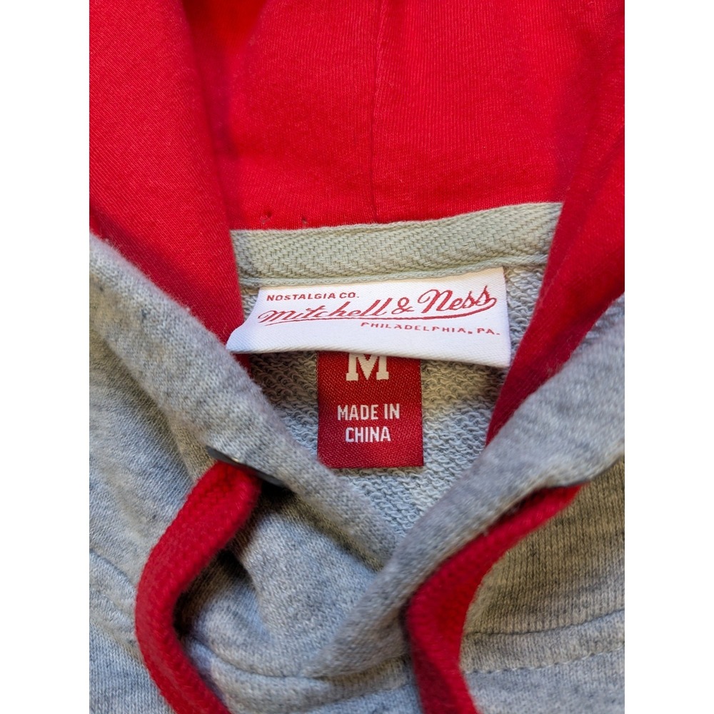 Ohio State Buckeyes Hoodie Mens Medium Gray Mitchell Ness Sweatshirt Football - Picture 4 of 13